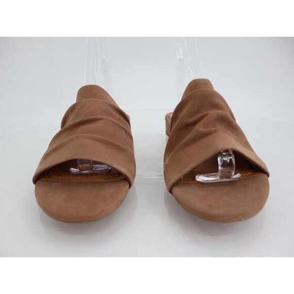 Earth Ettalma Sandals Women's Size 9.5 Tan Brown Leather Slide Slip On Shoes - Picture 2 of 11